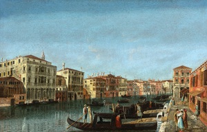 Reproduction oil paintings - Michele Marieschi - View of the Grand Canal, Venice, at the Level of the Pescheria and Palazzo Michiel alle Colonne