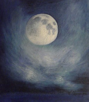 Famous paintings of Abstract: Moon Abstract