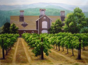 Our Originals, Napa Valley Vineyard, Painting on canvas