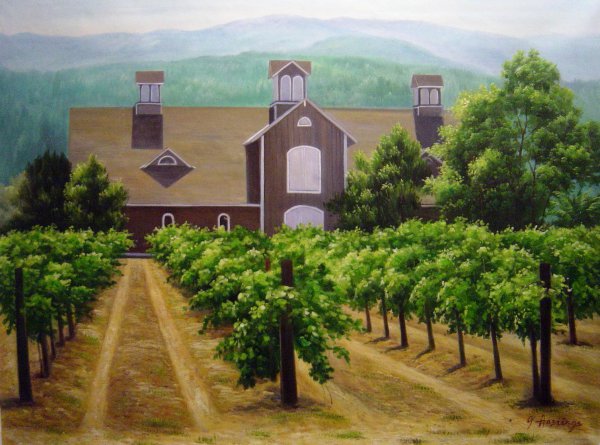 Napa Valley Vineyard. The painting by Our Originals