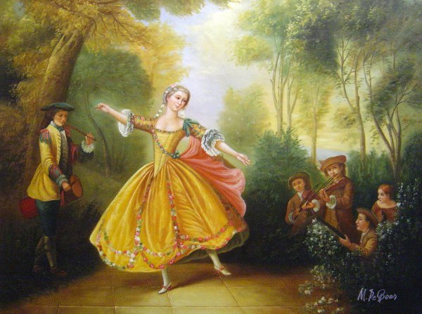 Dancer Camargo. The painting by Nicolas Lancret