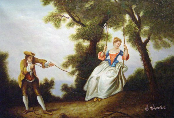 The Swing. The painting by Nicolas Lancret