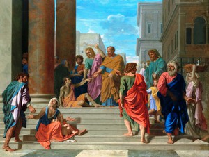 Nicolas Poussin, Saints Peter and John Healing the Lame Man, Painting on canvas