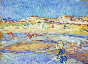 Nicolas Tarkhoff, On the Beach, Soulac Sur Mer, 1906, Art Reproduction