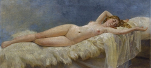 Nikolai Kornilievich Bodarevsky, Reclining Nude, Art Reproduction