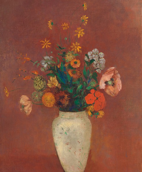 Bouquet in a Chinese Vase. The painting by Odilon Redon
