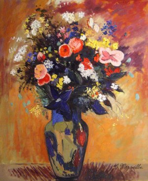 Odilon Redon, Bouquet In A Persian Vase, Painting on canvas