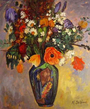 Odilon Redon, Bouquet Of Flowers In A Vase, Painting on canvas