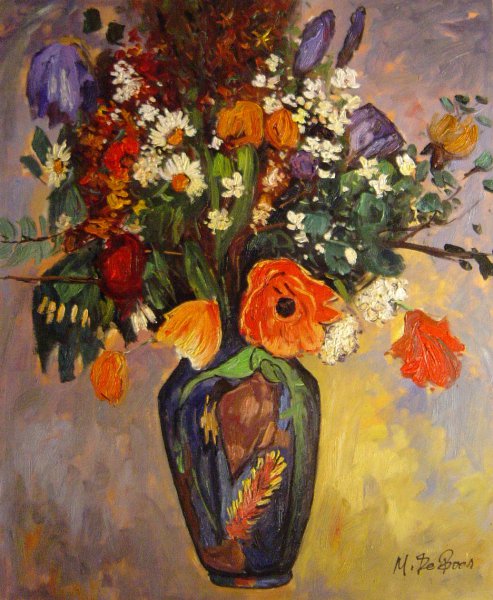 Bouquet Of Flowers In A Vase. The painting by Odilon Redon