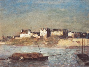 Odilon Redon, Breton Harbour, Painting on canvas