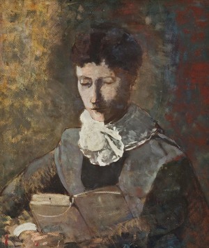 Odilon Redon, Camille Redon Reading, Painting on canvas