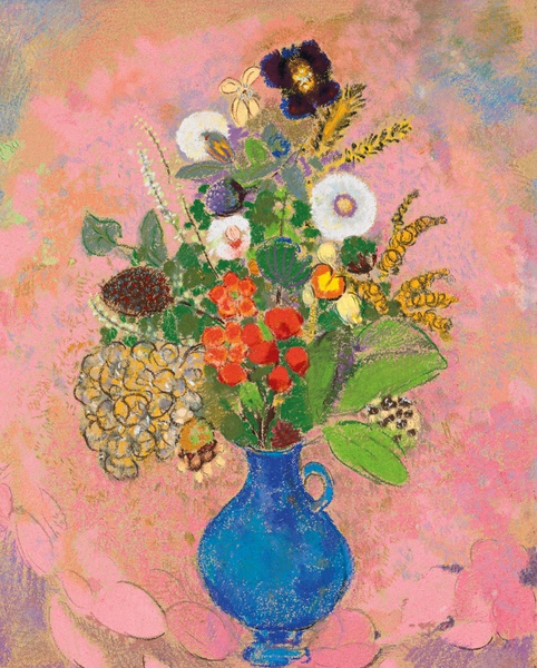 Fleurs . The painting by Odilon Redon