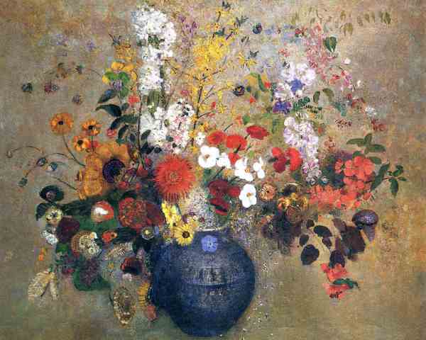 Flower Bouquet. The painting by Odilon Redon