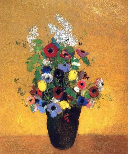 Flowers, 1905. The painting by Odilon Redon