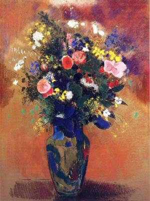 Odilon Redon, Large Bouquet of Wild Flowers, Painting on canvas