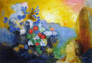 Odilon Redon, Ophelia Among The Flowers, Painting on canvas