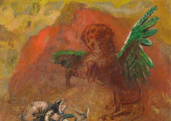 Pegasus and the Hydra. The painting by Odilon Redon