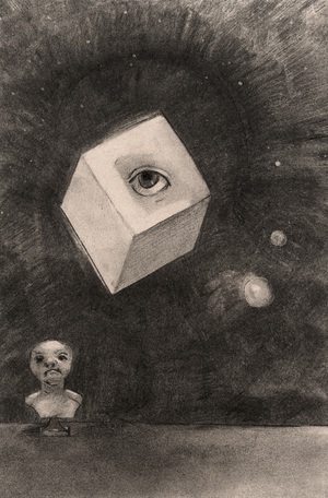 Odilon Redon, The Cube, Painting on canvas
