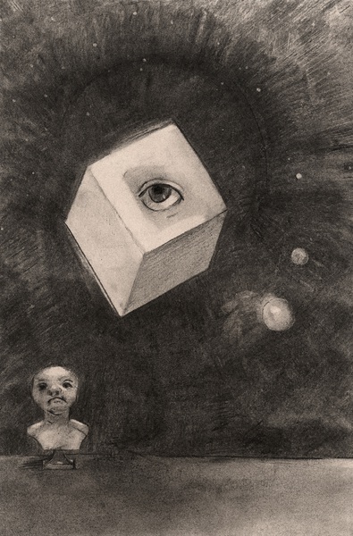The Cube. The painting by Odilon Redon
