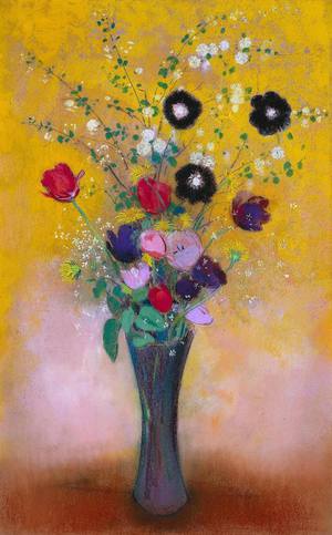Odilon Redon, Vase of Flowers 2, Painting on canvas