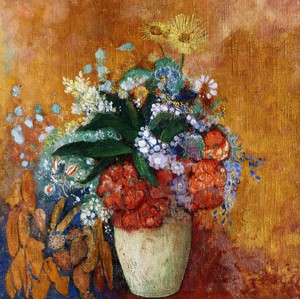 Odilon Redon, Vase of Flowers 3, Painting on canvas