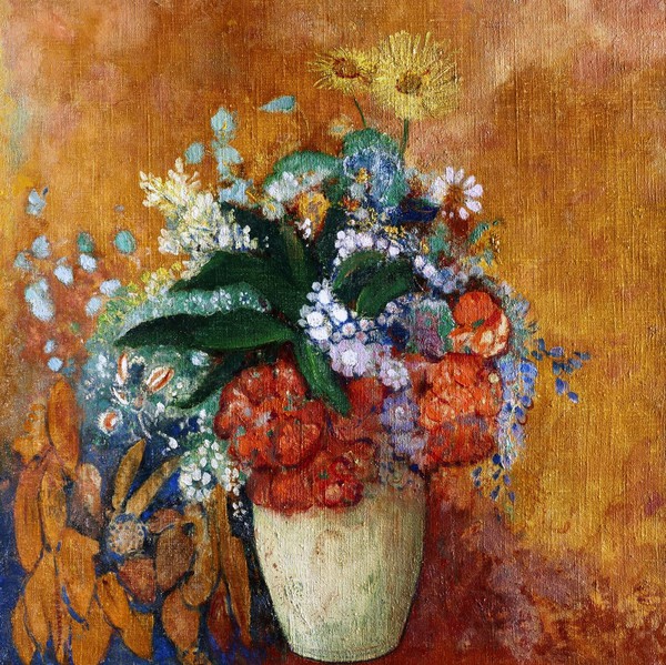 Vase of Flowers 3. The painting by Odilon Redon