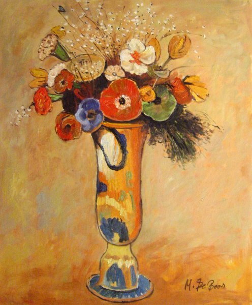 Wildflowers In A Long Necked Vase. The painting by Odilon Redon