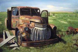 Our Originals, Old Farm Truck, Painting on canvas