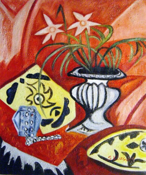 Still Life With A Vase. The painting by Olga Rozanova