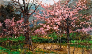 Olga Wisinger-Florian, A Colorful Spring Blossom, Painting on canvas