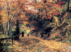 Reproduction oil paintings - Olga Wisinger-Florian - Falling Leaves, 1899