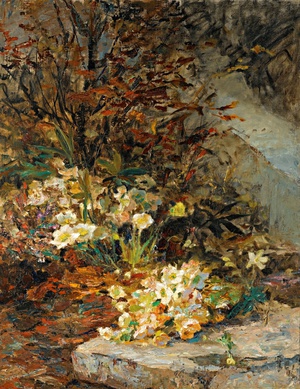 Olga Wisinger-Florian, Hellebores, Painting on canvas