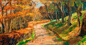 Reproduction oil paintings - Olga Wisinger-Florian - Pathway in Early Spring