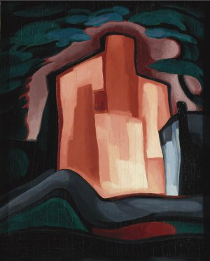 Oscar Bluemner, House in the Night, Painting on canvas
