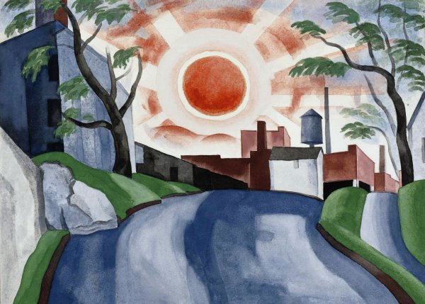 Sunset. The painting by Oscar Bluemner