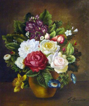 Reproduction oil paintings - Otto Didrik Ottesen - Still Life Of Summer Flowers