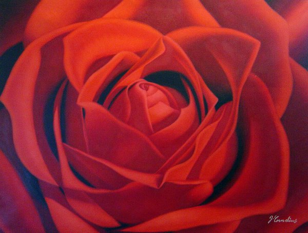 Outstanding Red Rose. The painting by Our Originals