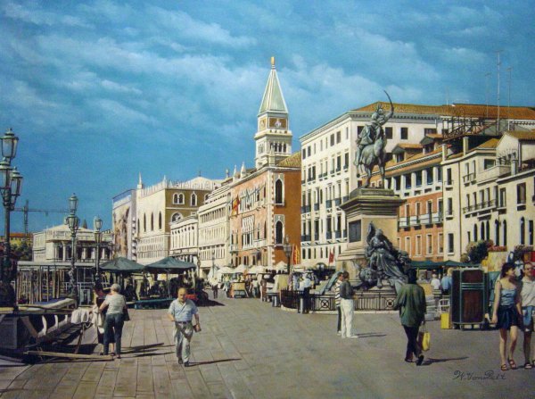 Overlooking Molo San Marco, Venice. The painting by Our Originals