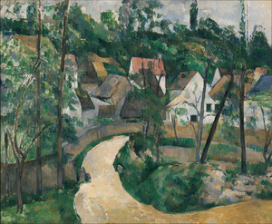 Famous paintings of Landscapes: A Winding Road (Street of Rocks at Valhermeil, Auvers-sur-Oise) 