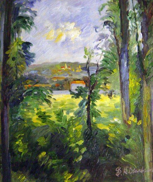 Auvers-Sur-Oise, View From Nearby. The painting by Paul Cezanne