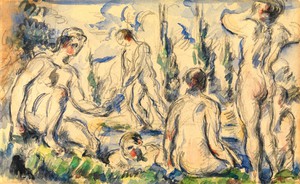 Bathers 2, Paul Cezanne, Art Paintings
