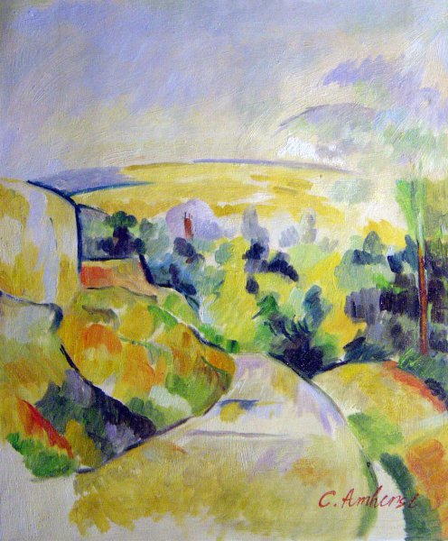 Bend In The Road. The painting by Paul Cezanne