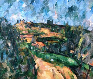 Paul Cezanne, Bend of the Road at the Top of the Chemin Des Lauves, Painting on canvas