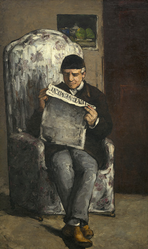 Paul Cezanne, Cezanne's Father Reading, Painting on canvas