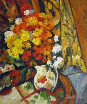 Paul Cezanne, Chrysanthemums, Painting on canvas