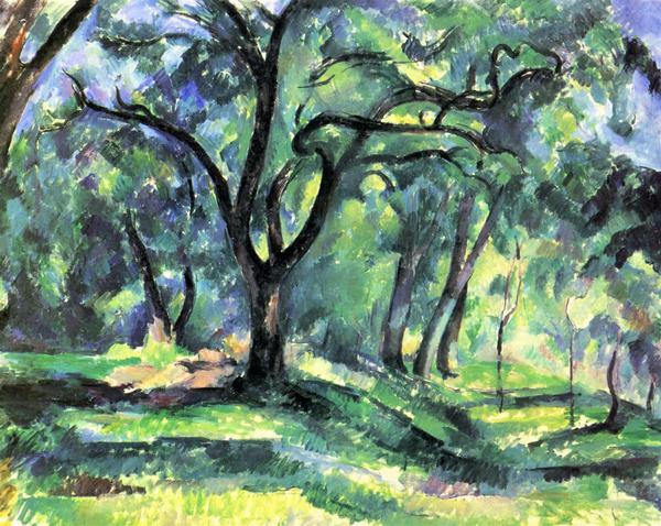 Forest. The painting by Paul Cezanne