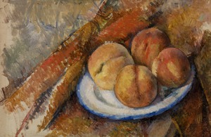 Famous paintings of Still Life: Four Peaches on a Plate