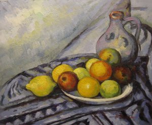 Paul Cezanne, Fruit And Jug On A Table, Painting on canvas