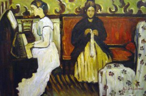 Girl At The Piano, Paul Cezanne, Art Paintings