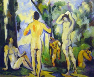 Paul Cezanne, Group Of Bathers, Painting on canvas